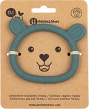 Petite&Mars Kousátko silikonové Teddy Misty Green 0m+