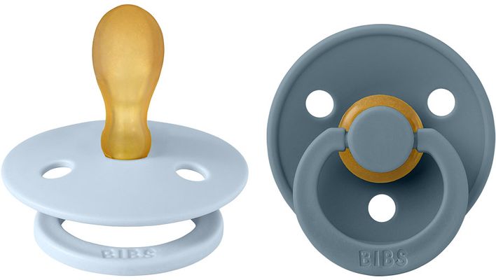 BIBS Colour symetrické dudlíky z přírodního kaučuku velikost 2, Baby Blue / Petrol 2 ks