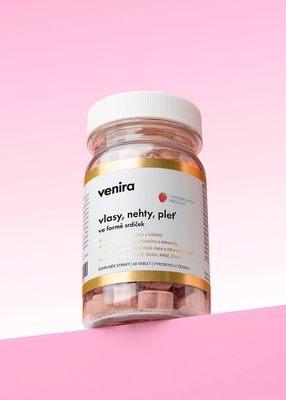 Venira Srdíčka na vlasy, nehty a pleť malin 60 tablet