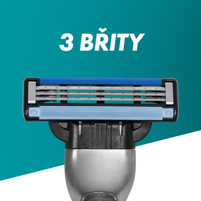 Gillette Mach3 Pánský holicí strojek, 1 holicí strojek Gillette, 12 náhradních holicích hlavic