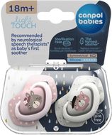 Canpol babies Set symetrických silikonových dudlíků 18m+ Bonjour Paris růžový 2 ks