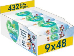 Pampers Dětské vlhčené ubrousky, Harmonie Aqua 432 ks