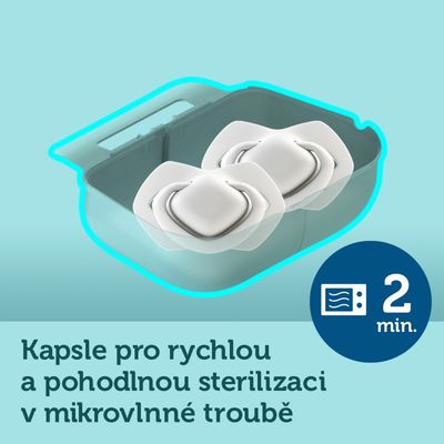 Canpol babies Set symetrických silikonových dudlíků 6-18m Bonjour Paris modrý 2 ks
