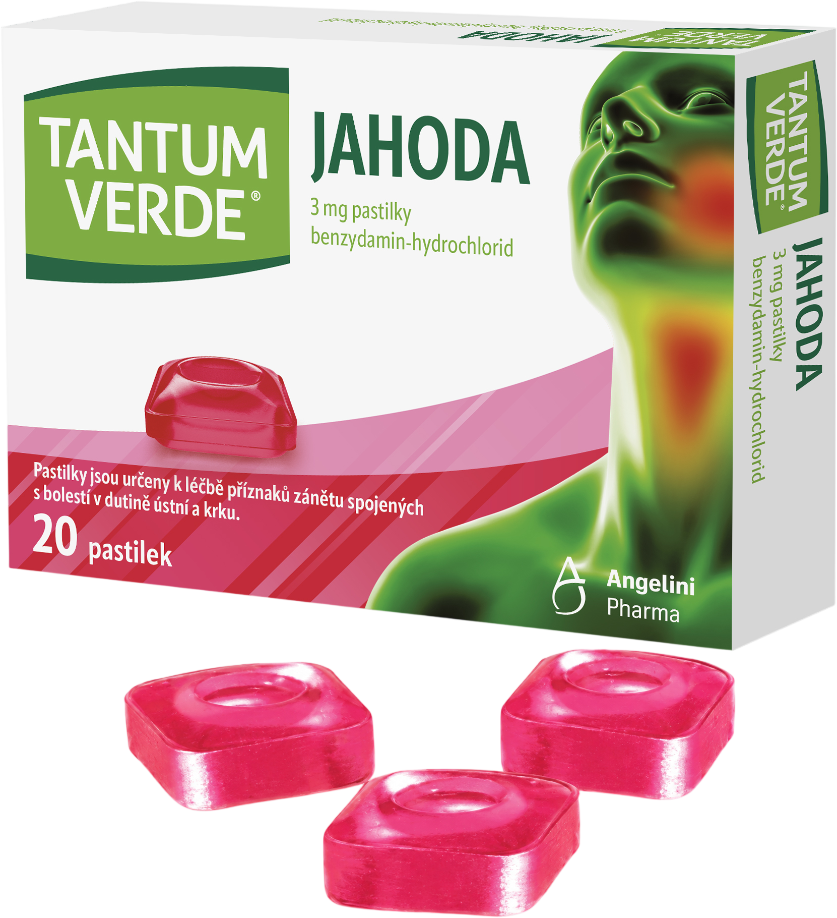 Tantum Verde Jahoda 20 pastilek