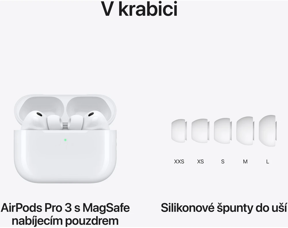 Apple AirPods Pro 3 se snímáním tepové frekvence