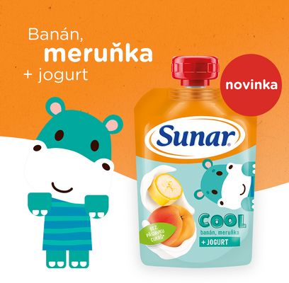 Sunar Cool ovocná kapsička banán, meruňka, jogurt 12m+ 110 g