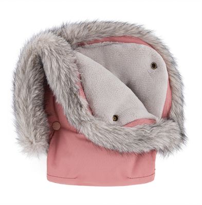 Petite&Mars Set zimní fusak Arctic 4v1 + rukavice na kočárek Furry Old Rose