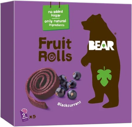 Bear Fruit Rolls černý rybíz ovocné rolované plátky 5 x 20 g