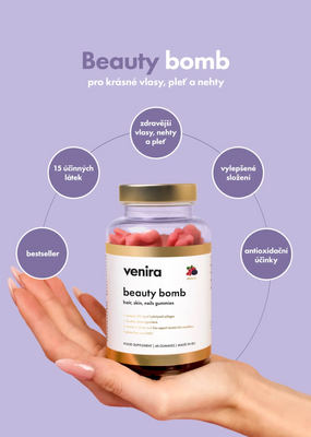Venira Beauty bomb hair nail skin gummies lesní plody 60 ks