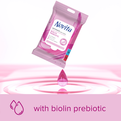 Novita Biolin Prebiotic Vlhčené ubrousky na intimní hygienu