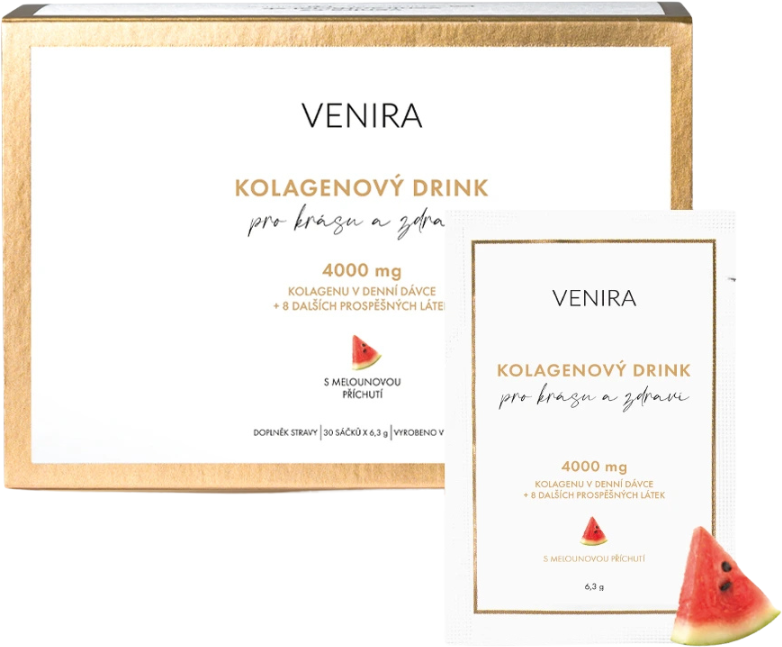 Venira kolagenový drink pro vlasy, nehty a pleť meloun 30x6,3g