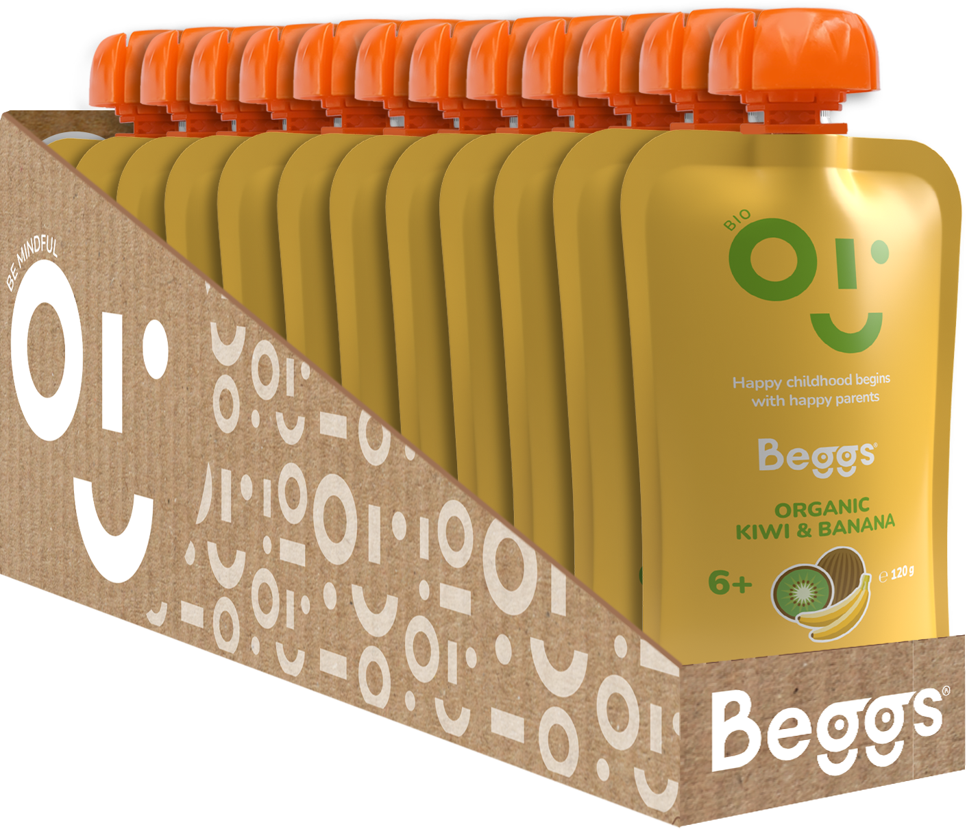 Beggs BIO Kiwi a banán 12 x 120 g
