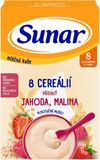 Sunar mléčná kaše s 8 cereáliemi, jahoda, malina 210 g