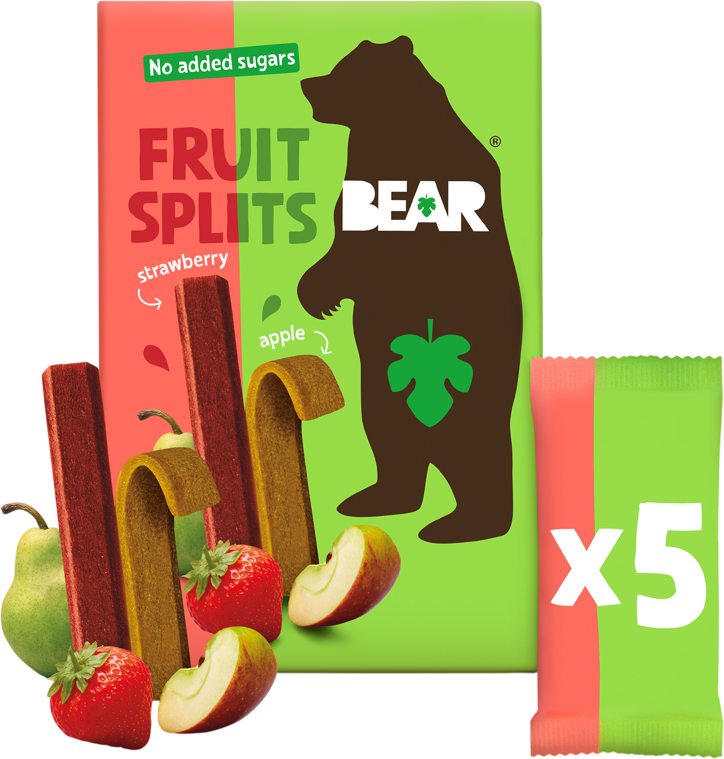Bear Fruit Splits jahoda a jablko 5 x 20 g