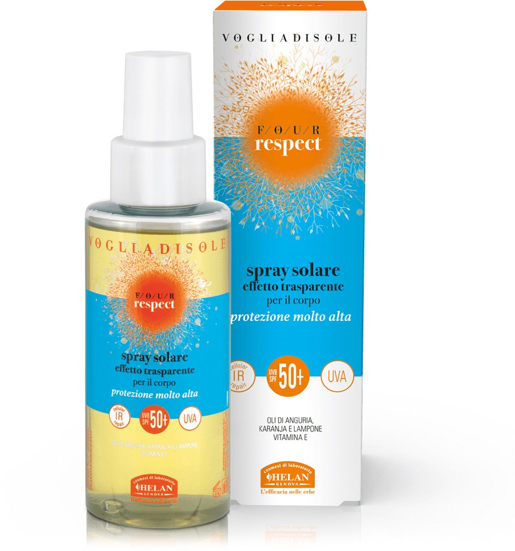 Helan Vogliadisole Four Respect Opalovací sprej clear efekt SPF50+ 150 ml