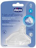Chicco Dudlík na láhev Natural Feeling silikon, pomalý průtok , 0m+