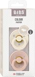 BIBS Colour anatomické dudlíky z přírodního kaučuku vel. 2 Ivory / Blush 2 ks