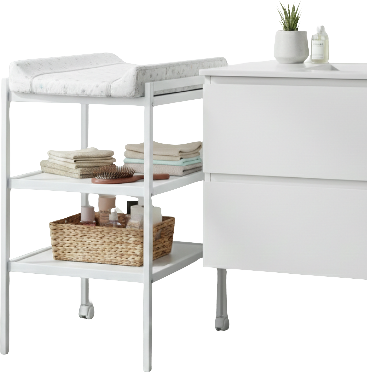 Petite&Mars Pult přebalovací dřevěný Lumi White Wood