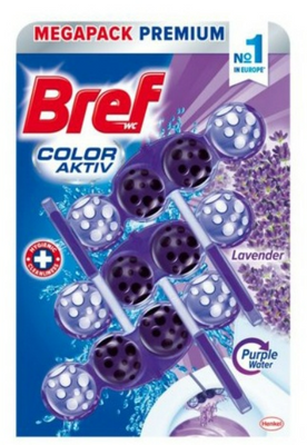 Bref WC blok Power Aktiv lavender 3 x 50 g