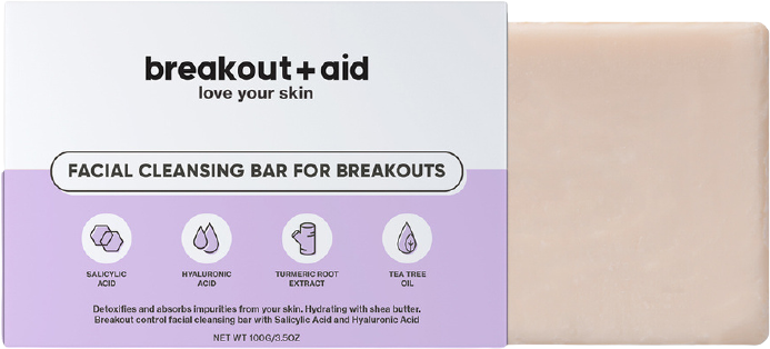Breakout+aid Čistící mýdlo na problematickou pokožku s kyselinou salicylovou 100 g