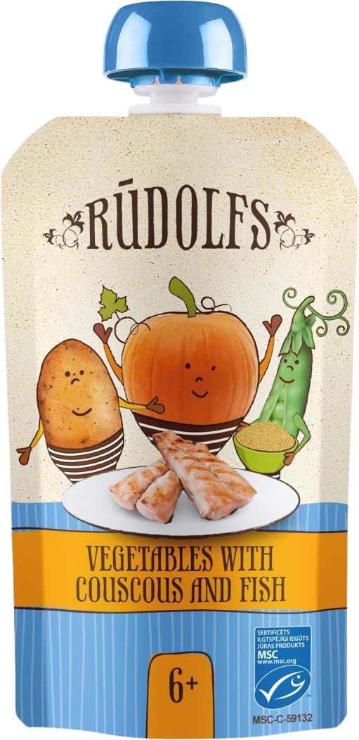 Rudolfs BIO kapsička Zelenina, kuskus, ryba 110 g