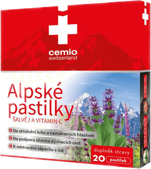 Cemio Alpské pastilky Šalvěj a vitamin C 20 pastilek
