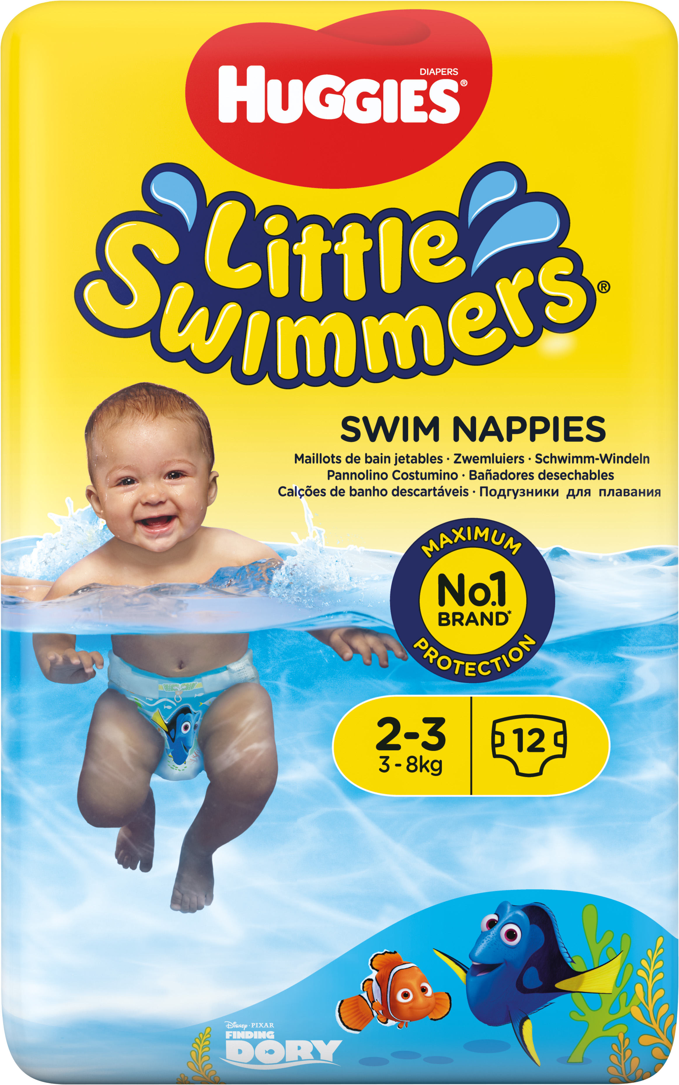 Huggies® Plenky do vody Little Swimmers pro novorozence a kojence s váhou 3-8 kg 12 ks
