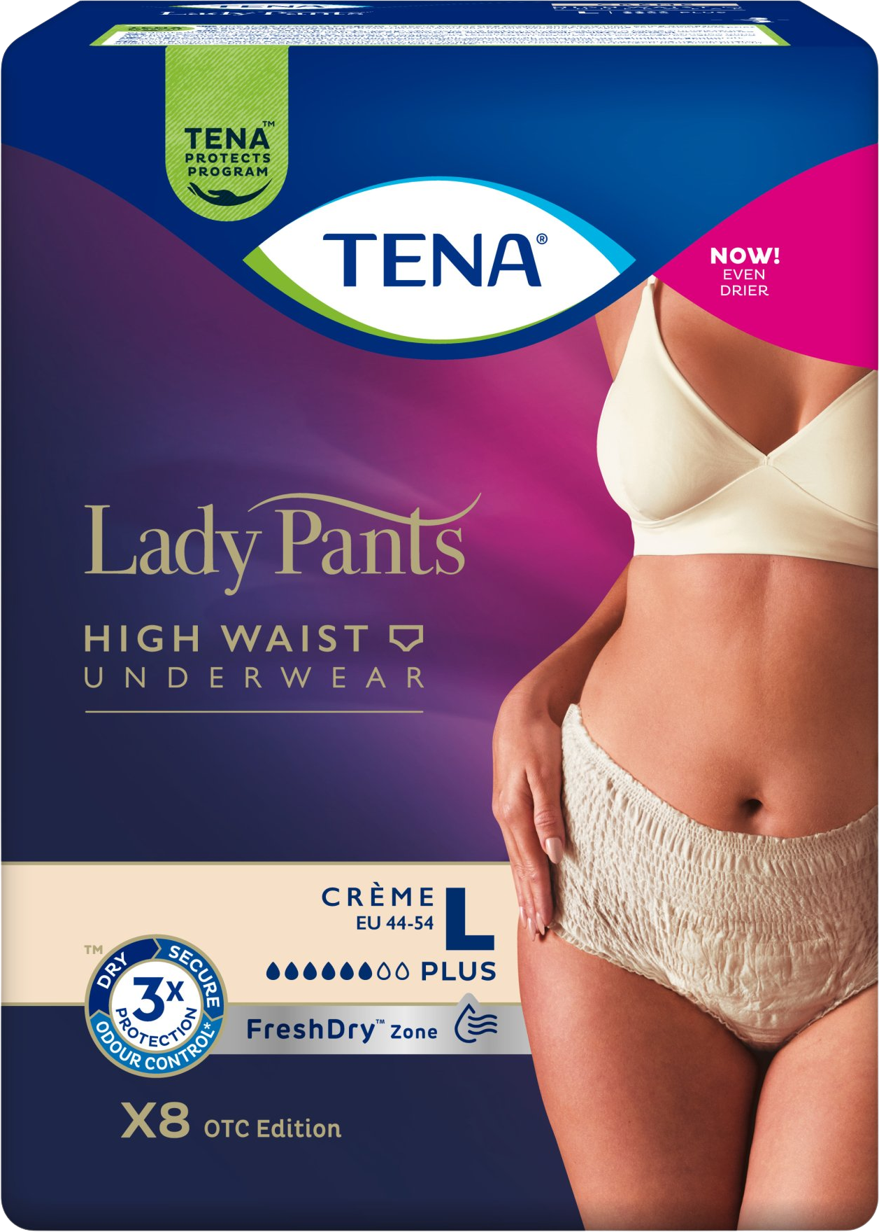 Tena Lady Pants Plus Creme L inkontinenční kalhotky 8 ks