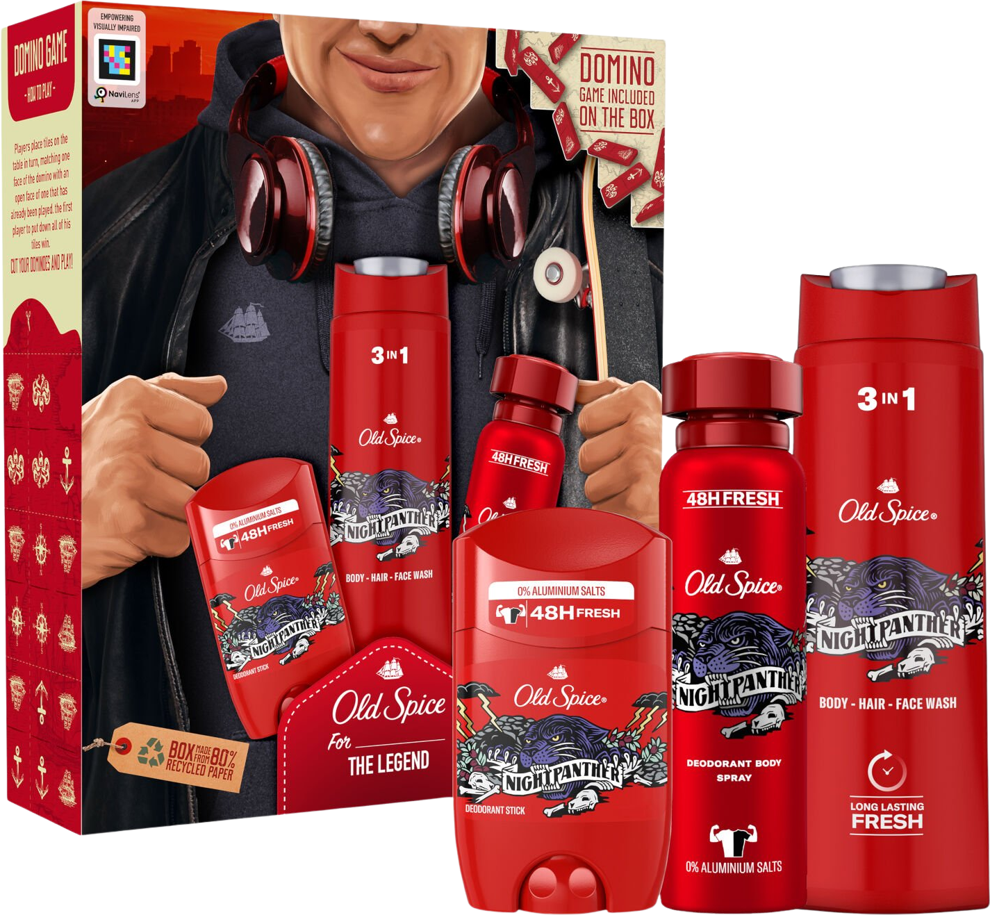 Old Spice City explorer dárková sada s deodorantem tuhým a ve spreji, sprchovým gelem Night Panther