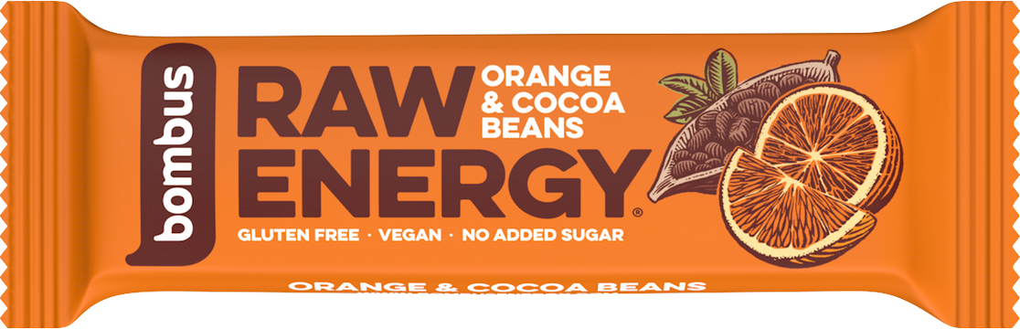 Bombus Raw Energy pomeranč a kakaové boby 50 g