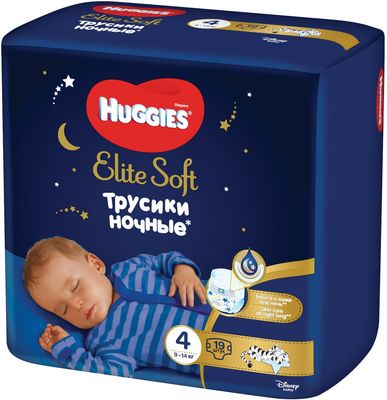 Huggies Elite Soft Pants OVN 4 Plenkové kalhotky 9-14 kg 19 ks