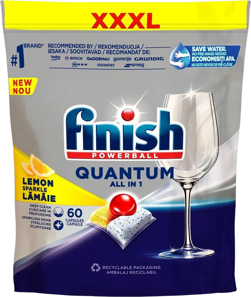 Finish Quantum All-in-1 Lemon tablety do myčky nádobí 60 ks