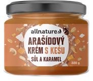 Allnature Arašídový krém s kešu, solí a karamelem 220 g