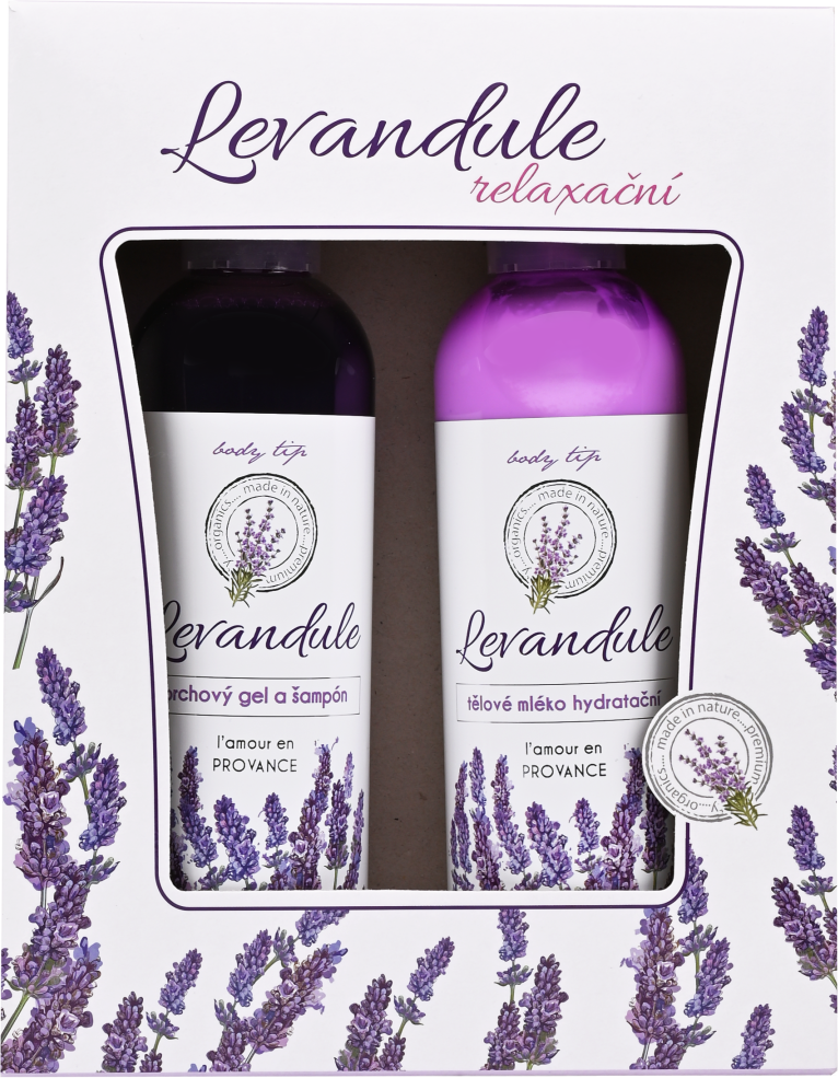 Vivaco BTL1913 Dárková kazeta levandule premium - tělové mléko 250ml + sprchový gel 250ml