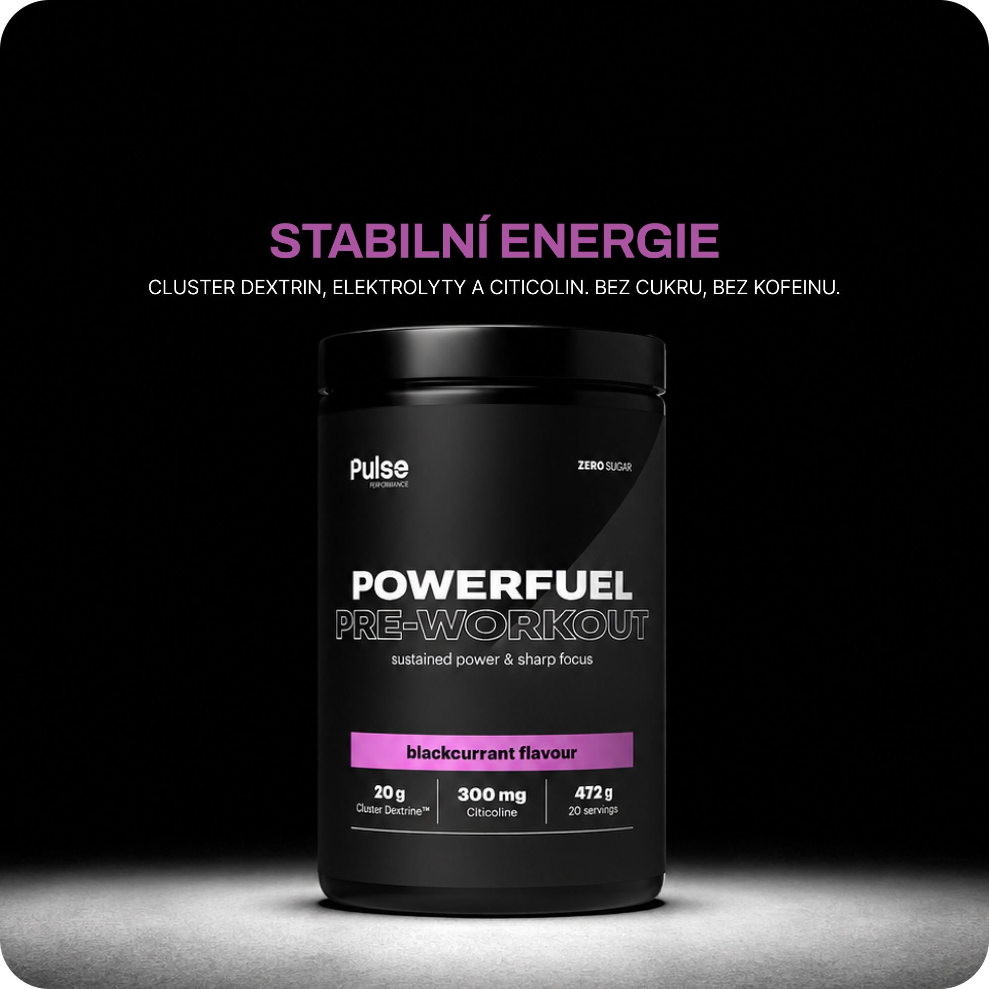 Pulse Performance PowerFuel Pre-Workout černý rybíz 472 g