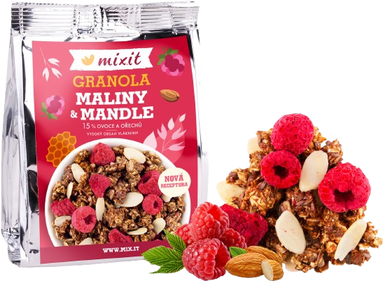 Mixit Granola z pece do kapsy - Maliny a mandle 70 g
